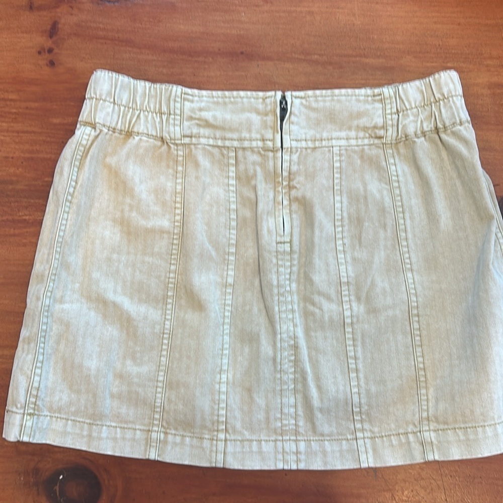 Free People Cargo Mini Skirt Denim Wash Yellow Utility 6 Y2K Streetwear Grunge - Picture 7 of 14